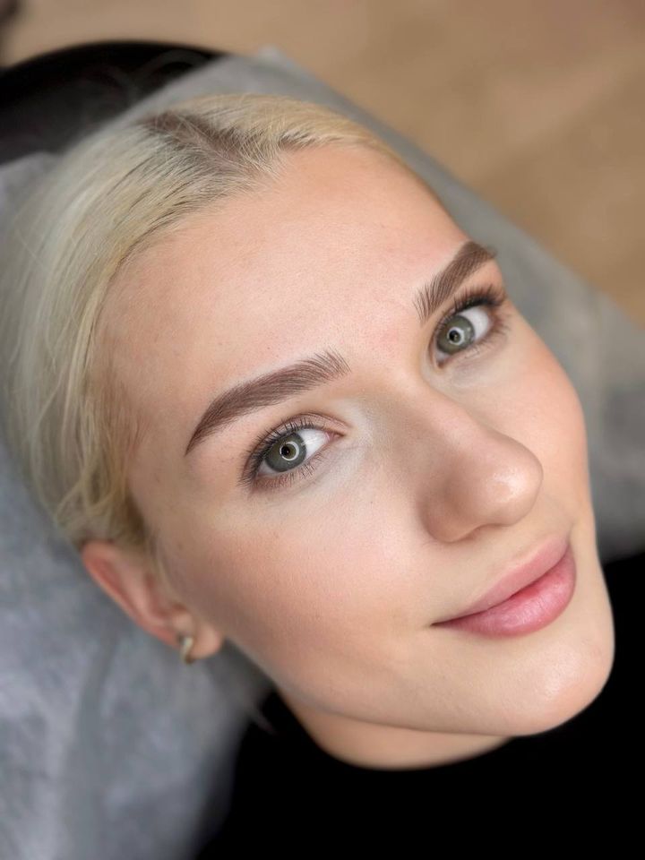 Client after eyebrow Nanoblading by Melika
